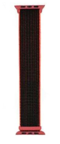 Curea iUni compatibila cu Apple Watch 1/2/3/4/5/6/7, 38mm, Nylon Sport, Woven Strap, Black/Red