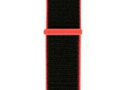 Curea iUni compatibila cu Apple Watch 1/2/3/4/5/6/7, 42mm, Nylon Sport, Woven Strap, Black/Red